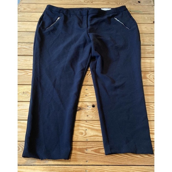 NWT $47 Worthington Zip Pocket Ankle Pants Size 24W Women’s Black - Picture 1 of 11